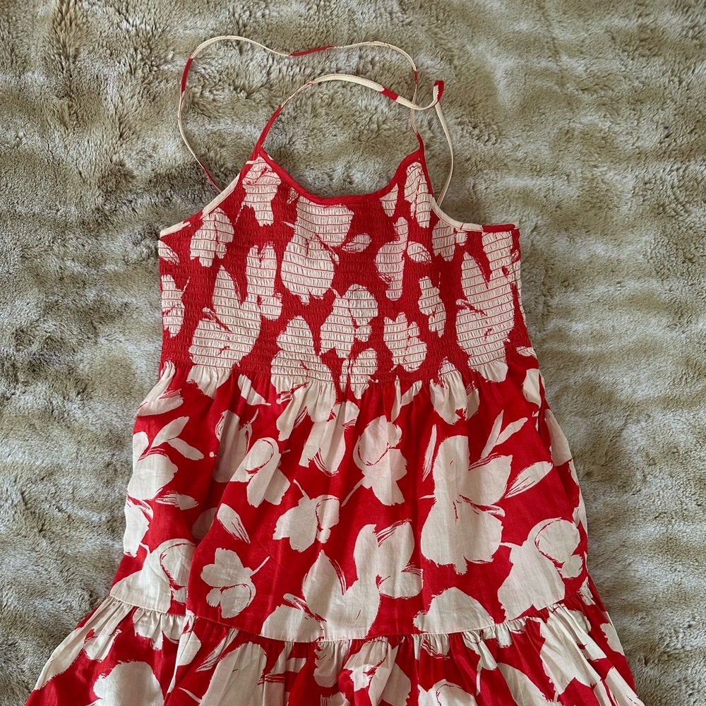 Strappy tie back empire waist sundress.